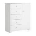 thumbnail image 2 of Commode à porte 5 tiroirs pour Adulte, fini Blanc solide, collection Vito de Meubles South Shore, 2 of 11