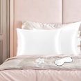 thumbnail image 1 of PiccoCasa Set of 2 Standard Satin Pillowcase Durable&Soft Enveloped White, 1 of 7