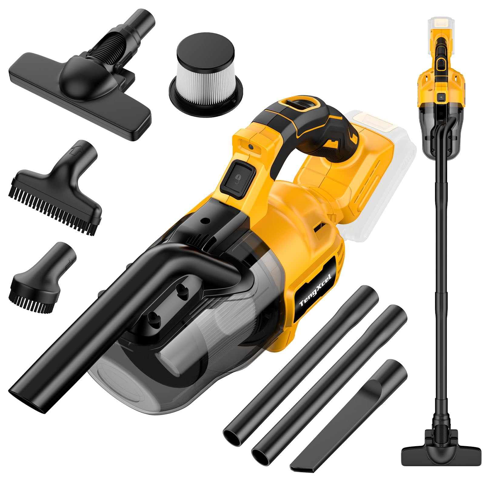 Cordless Vacuum Cleaner for Dewalt 20V MAX Battery, Handheld Vacuum Cleaner for Home Car Hardwood Floor Carpet, Portable Shop Vacuum with Washable HE