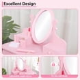 thumbnail image 4 of QinaQin Girl's Dressing Table Set with Mirror and Stool - Wooden Dressing Table, Adjustable Dressing Game Set with Storage Space, Perfect Birthday Gift for Girls Aged 4-9, 4 of 6