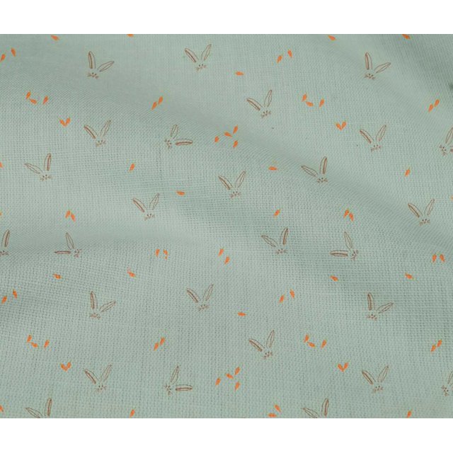 oneOone Cotton Flex Fabric Carrot & Rabbit Face Animal Print Fabric by Yard 40 Inch Wide