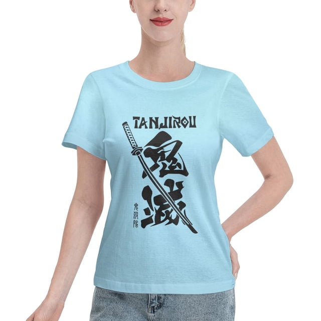 T-Shirt Basique à Manches Courtes pour Femmes Demon Slayer Blade Équipe Demon Slayer