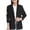 Black, variant on Girls Long Sleeve Notched Lapel Collar Open Front Casual Suit Jacket With Inner Pocket For Kids Stylish Outerwear