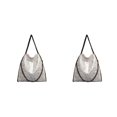 thumbnail image 4 of kurtrusly 1/2/3 Wide Application Convenient And Practical Chain Handbag For Women - Foldable Shoulder Bag Fashion PU Chain Shoulder Bag silvery 2PCS, 4 of 6