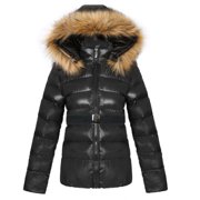 EGNMCR Womens Long Puffer Coat, Long Sleeve Padded Winter Down Coats, Hooded Parka Jacket Fashion Casual Women's Winter Solid Hooded Slim Down Coat Short Blouse Women Coat