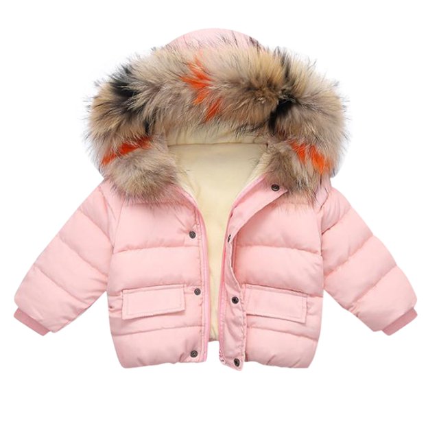 Kids Winter Jacket Winter Child Kids Solid Color Hoodie Zipper Coats Keep Warm Jacket Clothes