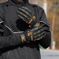 thumbnail image 3 of Miulika Full Finger Touchscreen Motorcycle Gloves Shock Absorption Anti-Slip Finger Black Orange M, 3 of 9