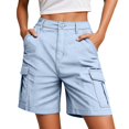 thumbnail image 1 of Women's Casual Cargo Shorts for Everyday Comfort with Multiple Pockets and Relaxed Fit for Summer Activities, 1 of 5
