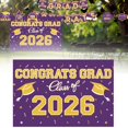 thumbnail image 1 of Graduation Decorations 2026 Set Black Gold, Congrats Grad Decor Set with Banner Backdrop Porch Sign,Hanging Swirls Honeycomb Centerpieces Balloons for Grad Party Decorations, 1 of 8