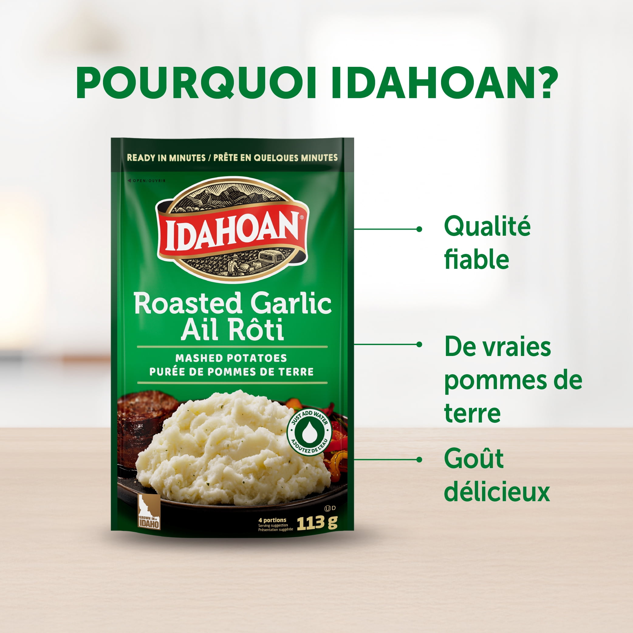 Idahoan - Purée de pommes de terre à l'ail roti d'Idahoan