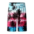 thumbnail image 4 of Pantalon de Plage pour Homme Imprimé 3D Bord de Mer Cocotier Coucher de Soleil Pantalon de Plage Imprimé Short Décontracté Short de Planche pour Homme Rouge TG, 4 of 5