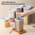 thumbnail image 2 of Dry Food Dispenser Removable Baffles Large Capacity Transparent Box Sealed Lid Moisture Proof Dust-proof Reusable Rice Grain Storage Box Fridge Food Sealed Jar Kitchen Organizer, 2 of 7