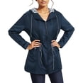 thumbnail image 2 of Kcodviy Womens Rain Jacket with Diamond Windbreaker Hood Lightweight Long Sleeve Nylon Womens Jacket Windbreaker Zip Up Drawstring Puffy Windbreaker Raincoat with Pockets, 2 of 8