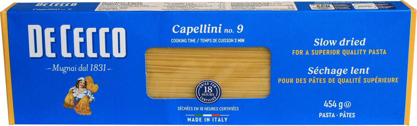 DeCecco - Pasta - Capellini - 454g - 1ct - Delicate Texture & Quick Cooking (1ct)
