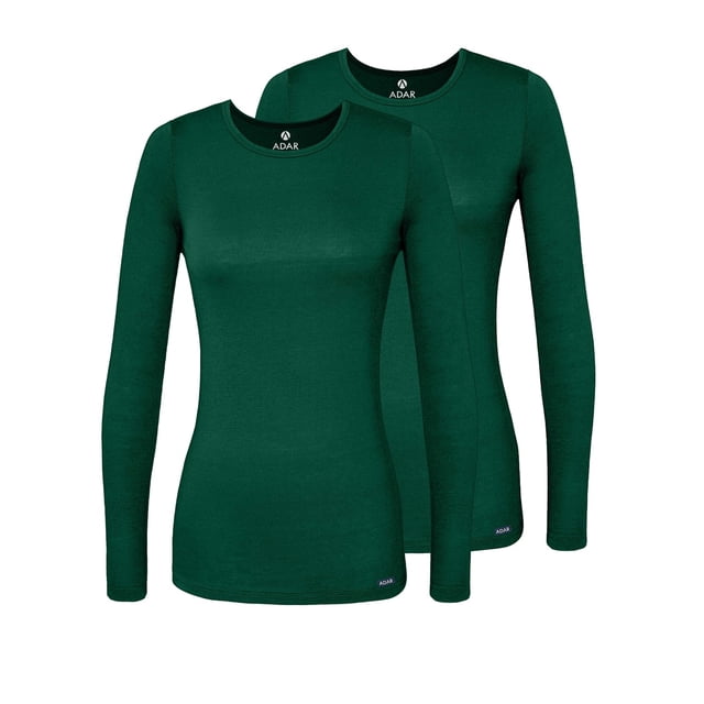 Adar sous-Couches pour Femmes, Lot de 2 - T-Shirt de sous-Couche à Manches Longues Confortable