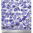 thumbnail image 1 of Soimoi Silk Fabric Leaves Artistic Printed Craft Fabric by The Yard 42 Inch Wide, 1 of 3
