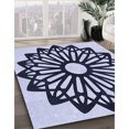 thumbnail image 3 of Ahgly Tapis d'Intérieur Lavable en Machine Carré Transitionnel Bleu Ciel, 7 Pieds Carré, 3 of 7