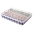 thumbnail image 2 of Food Storage Containers, Usavan Transparent Plastic Dumpling Organizer Box, Non-Slip Stackable Dishwasher Safe Fridge Bins for Kitchen Organization, 2 of 7