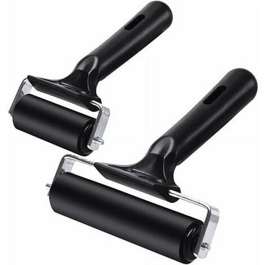 2 Pcs Rubber Rollers Ink Paint Roller, Brayer Ink Rollers, Hard Rubber Brayer Paint Ink Rollers for Craft Art Tool Printing