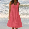 thumbnail image 2 of Yuyuzo Robes d'Été pour Femmes Robe Décontractée d'Été pour Femmes Sans Manches à Col Rond Tunique Ample Robe Débardeur Robe Bohème de Plage pour les Vacances, 2 of 7