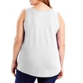 thumbnail image 3 of JGGSPWM Camisole Débardeur pour Femme à Col Rond Grande Taille Coupe Ample Décontracté Uni Blanc 4TG, 3 of 6
