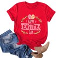 thumbnail image 4 of Pxiakgy Liquidation! Joyeuses Pâques! T-Shirts pour Femmes, T-Shirt Graphique Lapin de Pâques, T-Shirts de Vacances Œuf de Pâques, Mode Féminine Col Rond Manches Courtes Imprimé de Pâques Rouge P, 4 of 4