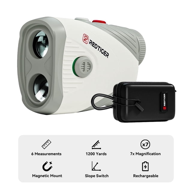 REDTIGER Laser Golf Range finder, 7X Magnification Clear View 1200 Yards Laser Hunting Rangefinder, Slope Measurement, Flag Pole Lockin, Short, Gray