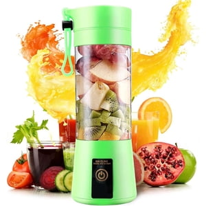 YSTIANN Portable Mini Blender USB Rechargeable 380ml for Smoothies, Shakes, Fresh Juice with Six Blades - Lightweight Travel Office Kitchen Use, Green WJ85-1996
