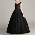 thumbnail image 2 of LOVZFMLL Jupe Princesse à Nœud pour Filles, Été, Manches Courtes, Volants, Dentelle, Col Rond, Broderie, en Maille, 2 of 5