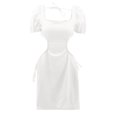 thumbnail image 4 of AMERTEER Femme Été Tempérament Tunique Dos Nu Élastique Dentelle Réglable Robe, 4 of 6