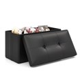 thumbnail image 2 of Costway Ottoman de Rangement Pliant Repose-Pieds Rectangulaire en Cuir PVC 22,5 Gallons Noir, 2 of 2