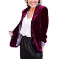 thumbnail image 3 of LUXUR Blazer Femme Couleur Unie Cardigan Décontracté pour Bureau Veste Rouge Vin S, 3 of 3