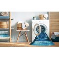 thumbnail image 2 of Ahgly Company Tapis d'Intérieur Lavable à la Machine, Carré, Transitionnel, Bleu Ciel Profond, Tapis de Zone, 4 Pieds Carré, 2 of 7