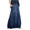 thumbnail image 1 of Jupes d'Été pour Femmes Robe pour Femmes 2023 Mode Jupe de Cowboy pour Femmes Confortable Extensible Grande Taille (avec Boutons), 1 of 9