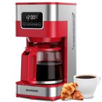 SHARDOR 10-Cup Coffee Maker programmable, régulier & Machine à café pour maison et bureau, fermeture automatique, filtre permanent (rouge)