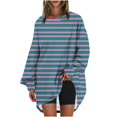 thumbnail image 2 of RXIRUCGD Chandail en Molleton Oversize à Col Rond pour Femmes Imprimé Manches Longues Tunique, Marine, Taille : S, 2 of 5