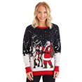 thumbnail image 1 of Adult Santa & Reindeer Unisex Ugly Christmas Sweater, 1 of 11