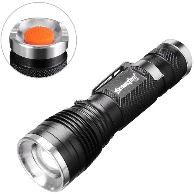Skywolfeye 3 Modes Lampe de Poche Rechargeable Zoom Ensemble avec Clip de Poche