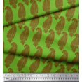 thumbnail image 2 of Soimoi Green Cotton Poplin Fabric Brown Paisley Print Sewing Fabric Yard 42 Inch Wide, 2 of 3