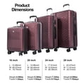 thumbnail image 3 of Travelhouse Ensemble de 4 Valises Rigides, Valise Rigide Légère avec Cadenas TSA et Roues Pivotantes, Rouge Vin, 3 of 6