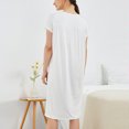 thumbnail image 3 of Besolor Chemises de Nuit Grande Taille pour Femmes Été Confortables à Manches Courtes Col Ras du Cou Vêtements de Nuit Chemises de Sommeil Robe de Nuit, 3 of 5