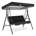 thumbnail image 1 of Swing Cover Set 3 Seat Swing Canopies Seat Cushion Cover Set Patio Swing Chair Black, 1 of 7