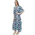 thumbnail image 1 of Bimba Caftan en Coton Long Kaftan Femme Robe de Nuit Kimono Bleu Couvre-Maillot Robe-22, 1 of 5