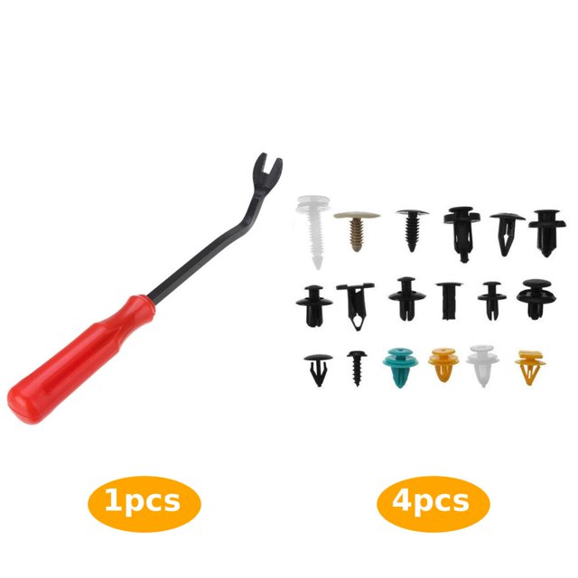 5pcs Panneau de Voiture Panneau de Garniture Décoration Intérieure Ménage Pratique Panneau Intérieur Rivets Clip Puller Pince Outil de Retrait 6 Pouces Poignée Rouge 220mm
