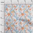 thumbnail image 2 of oneOone Georgette Viscose Orange Fabric Beach Starfish &Shell Sewing Material Print Fabric By The Yard 42 Inch Wide, 2 of 4