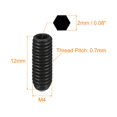 thumbnail image 2 of Unique Bargains Ball Point Set Screws, M4 x 12mm High Carbon Steel Metric Spring Hex Socket Grub Screw 10 Pack, 2 of 7