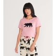 thumbnail image 1 of Little Blue House T-Shirt de Pyjama à Manches Courtes pour Femmes, Ours Rose, 1 of 3