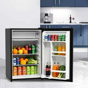 Compact Refrigerator – 3.2 Cu.Ft Silver – Single Door Mini Fridge – Energy Efficient & Quiet – Dorm, Office, Bedroom, Kitchen & Bar – Adjustable Shelves
