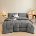 thumbnail image 2 of Dvruxg Soft Washed Microfiber Duvet Insert – Lightweight, All-Season Comforter, Breathable, Machine Washable, Gray(78.7"x90.6"), 2 of 5