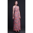 thumbnail image 3 of Bimba Robe Longue de Soirée à Imprimé Floral pour Femmes, Col Rond, Fentes Latérales, Grande Taille, 3 of 6